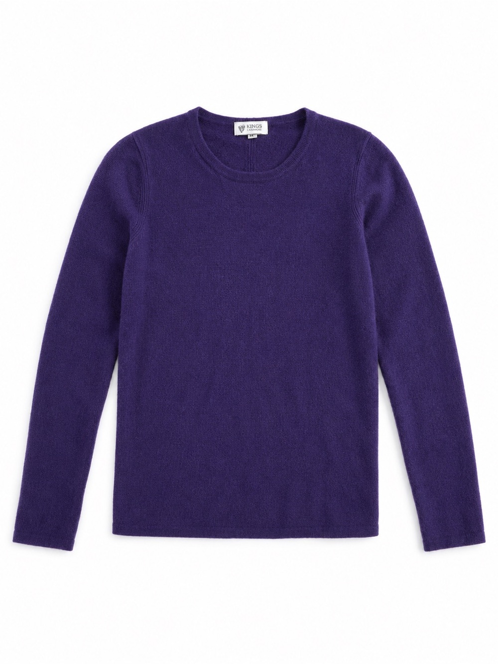 Kinross Cashmere Purple Crewneck Sweater Soft Luxury Knit Pullover Medium